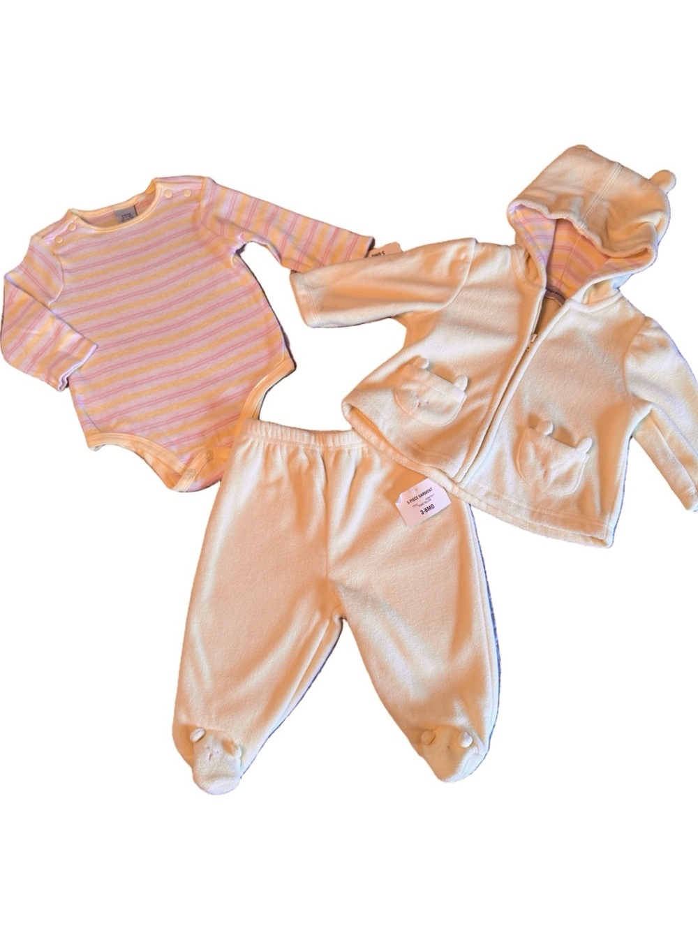 Baby First Impressions 3-Piece Set 3-6 Months Yellow Pink Striped